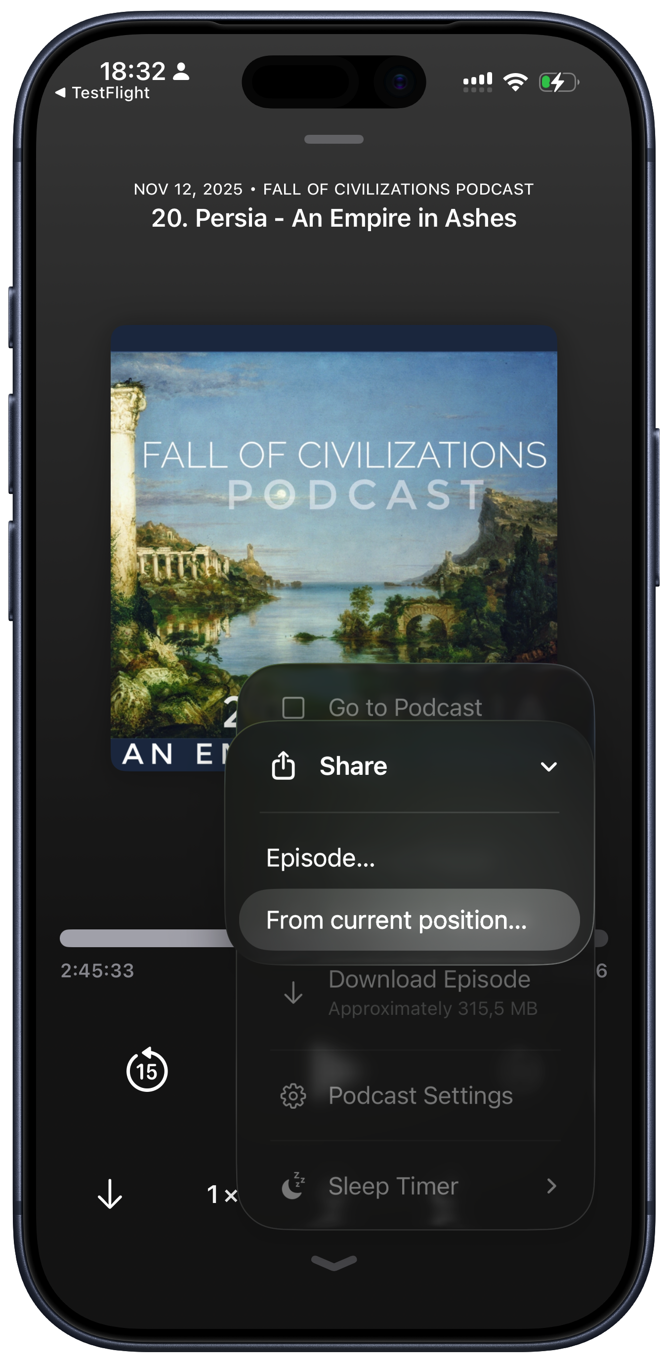 Sharing with a timestamp